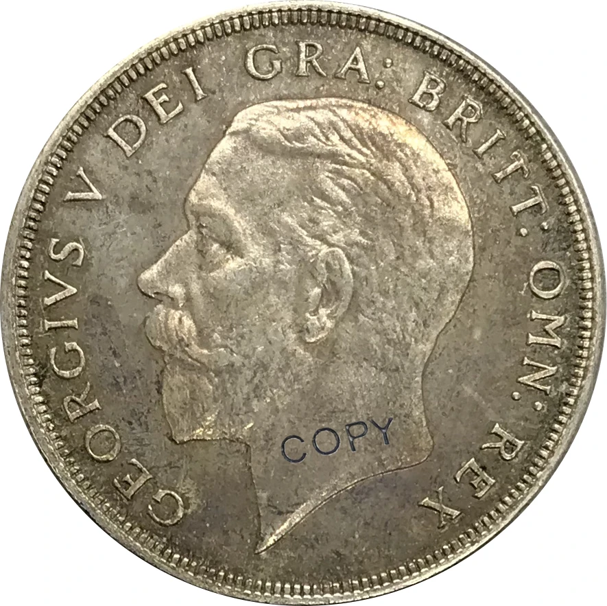 Великобритания 1934 Мельхиор серебряное покрытие копии монет 1 Корона-Джордж V