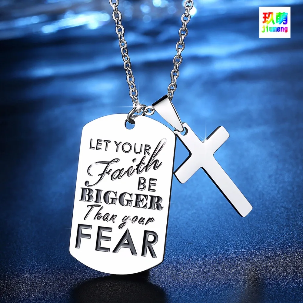 Крестовая Подвеска из нержавеющей стали вдохновляющие ювелирные изделия цитаты