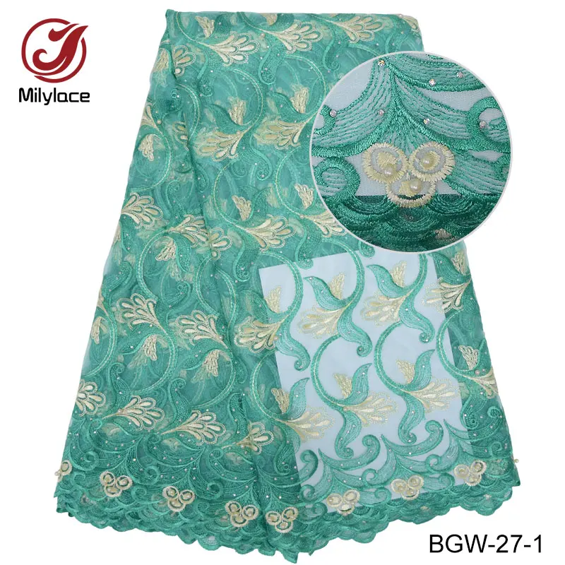 African lace fabric rhinestones french embroidery tulle bridal wedding/party dress BGW-27 | Дом и сад