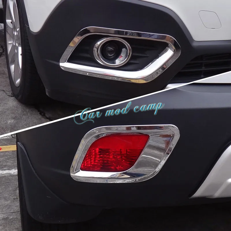 

ABS Chrome Front & Rear Fog Light Fog Lamp Cover Trim 4pcs For Vauxhall Opel Mokka / Buick Encore 2013 2014 2015 Car Styling!