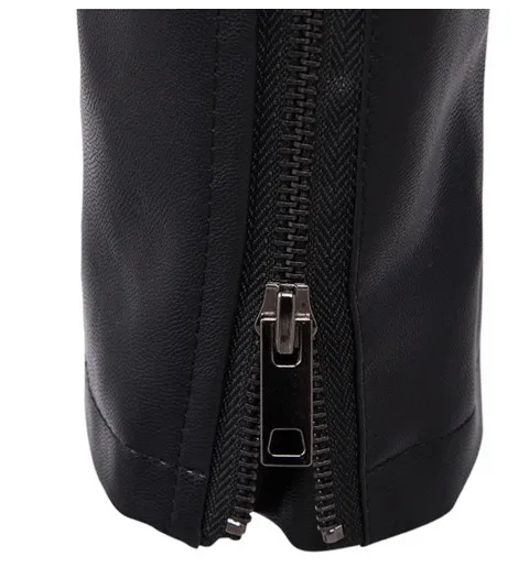 Мужская кожаная куртка мотоциклиста с косой застёжкой молнией курточка бомбер PU