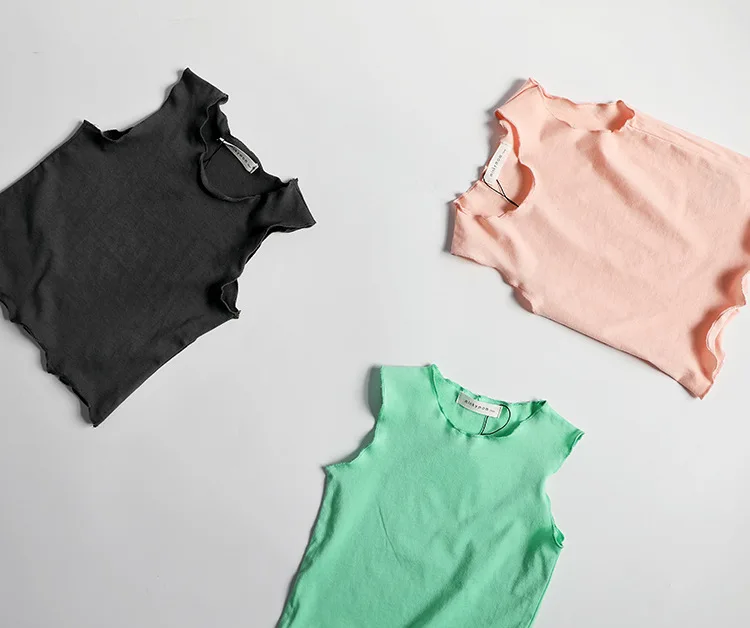 

Summer Baby Girl Tops 100% Cotton Tee Shirt Solid Infant Clothing Sleeveless T-Shirt Camiseta Infantil Menina 2019 New Arrivals