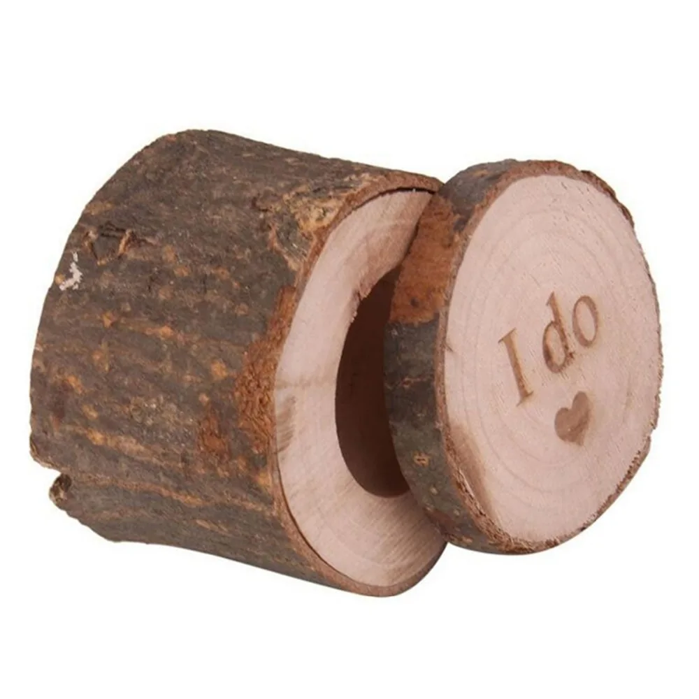 I do Love Heart Vow резное кольцо крышки держатель коробки Деревянный винтажный