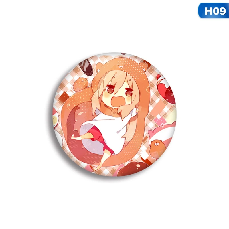 9 Мультфильм Himouto мультипликационный персонаж дома Умару брошь японская сестра нагрудник значок аниме булавка большая монета значок ткань украшение для рюкзака - Окраска металла: 9