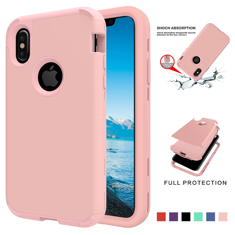 Чехол для iPhone X 10 Силиконовый ТПУ ПК Гибридный сверхпрочный защитный чехол