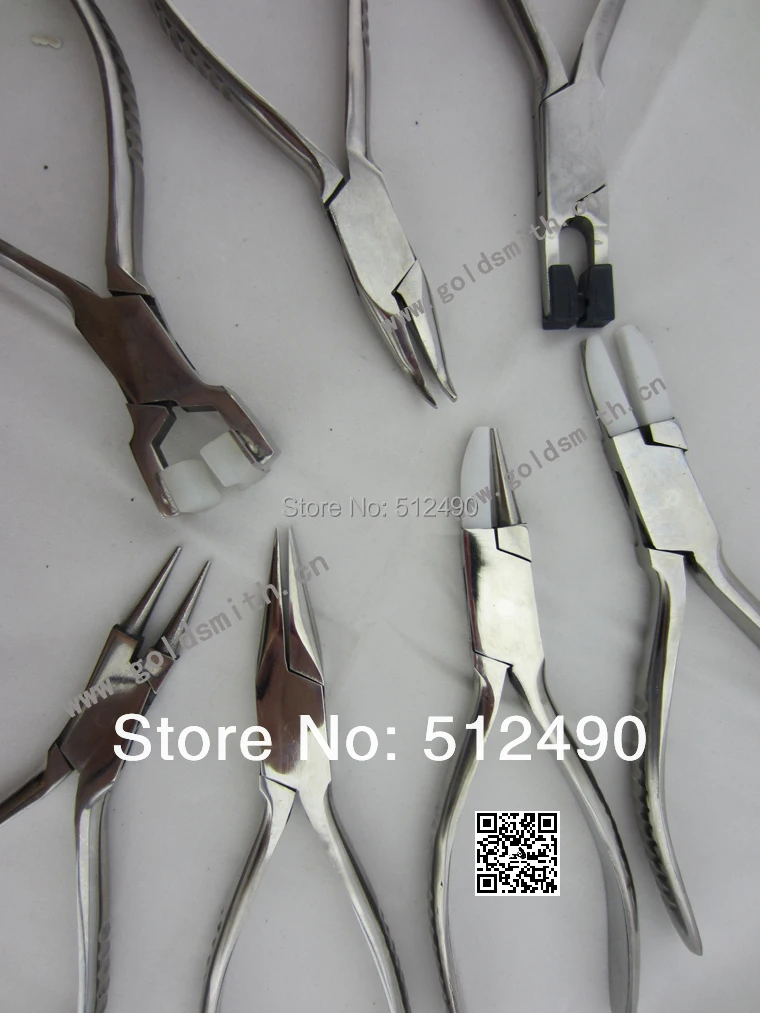 Бесплатная доставка 7 шт. плоскогубцы для отделки стекла клещи с гнутым носом