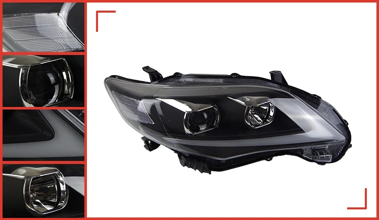 AKD автомобильный Стайлинг для Toyota Corolla фары 2011-2013 Altis светодиодный фары DRL Биксеноновые линзы Высокий Низкий луч парковка противотуманная фара