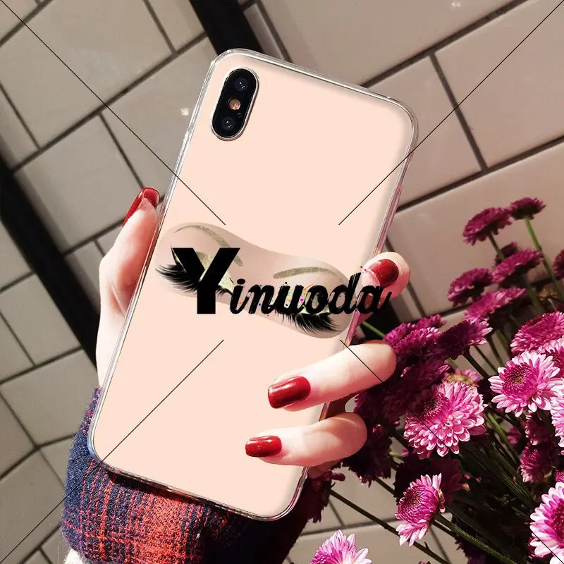Yinuoda красивые ресницы для бровей DIY чехол телефона оболочка Apple iPhone 8 7 6 6S Plus X XS MAX 5 5S