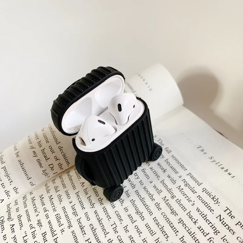 Новинка, защитный чехол для airpods в форме чемодана, bluetooth-гарнитура Apple, силиконовая, анти-капля, мягкий чехол, аксессуары для хранения
