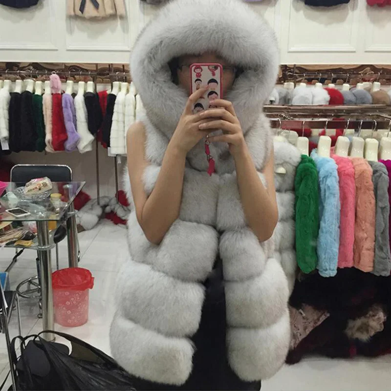 Новинка 2019 осенне зимнее женское пальто с капюшоном плотный теплый жилет из