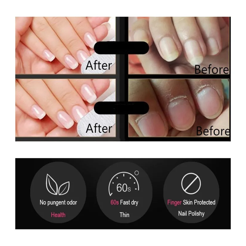 Зация Основа для ногтей Лаки Гвозди peel off жидкий Клейкие ленты 8 мл разлива