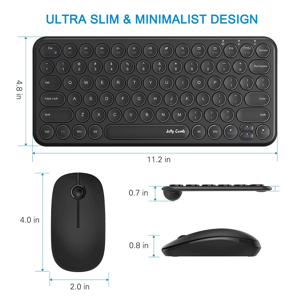 Желе расческа Ultra Slim 2,4 ГГц USB клавиатура и Мышь комбо для портативных ПК Windows XP/7/8/9 эргономичный круглый портом «мама» и удобно