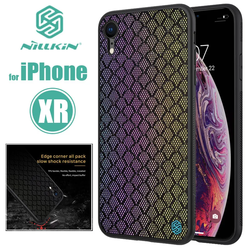 Чехол Nillkin для iPhone XR глянцевый модный силиконовый Мягкий тканевый роскошный