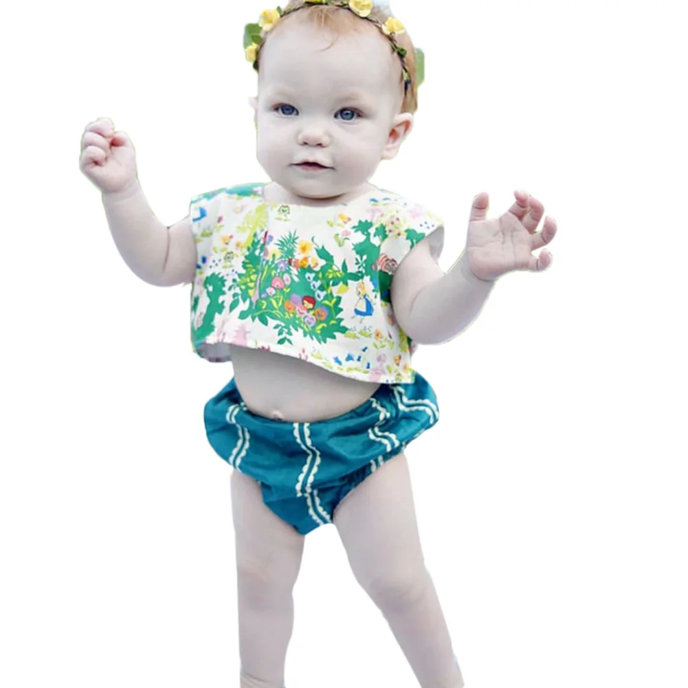 Коллекция 2017 года летняя одежда для маленьких девочек комплект из 2 предметов