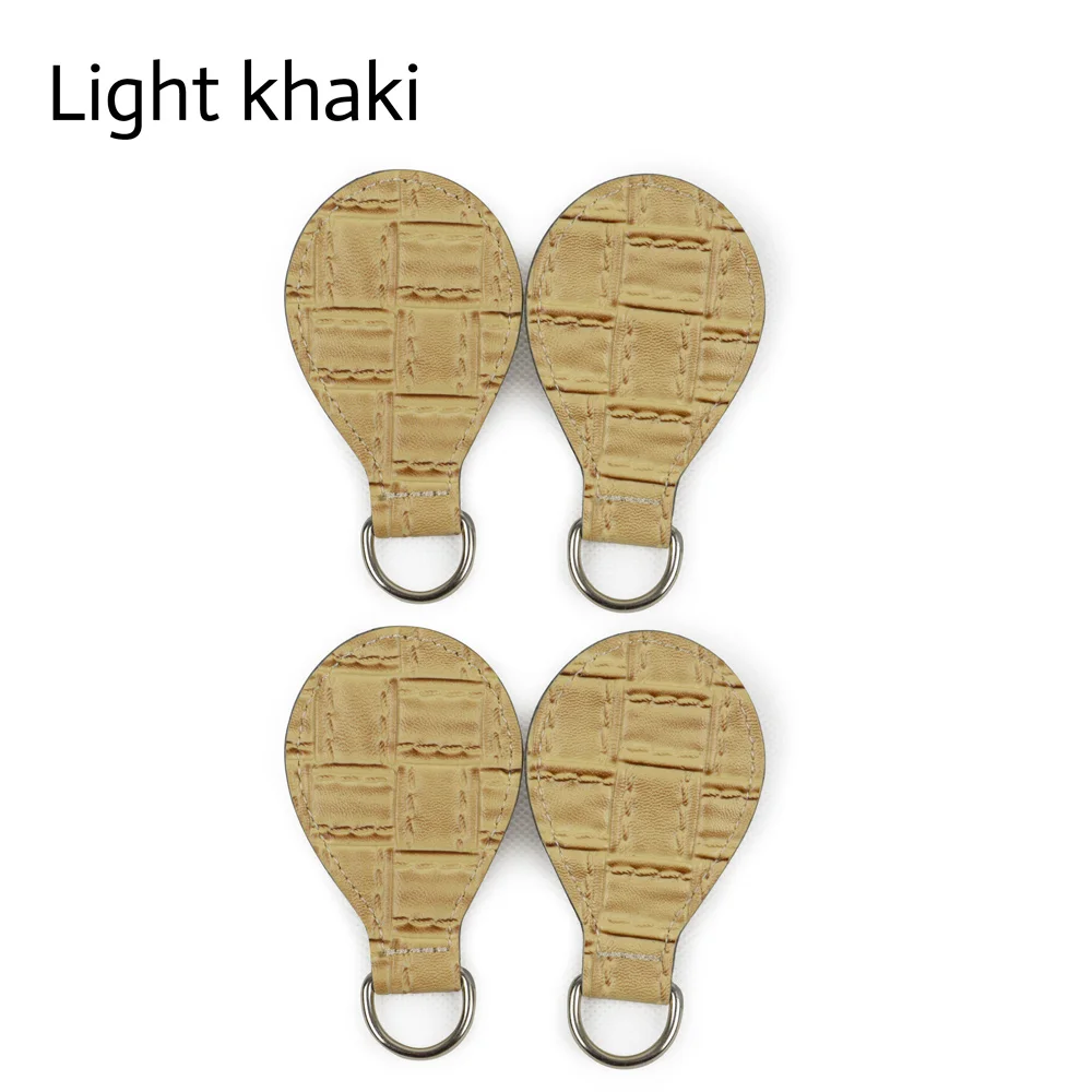 Light Khaki Новинка, 2 пары, 4 шт., в стиле пэчворк, висячий конец, для Obag, ремешок с ручкой, плетение, узор, Висячие крепления, для O сумки, Obasket, женская сумочка - Цвет: Light Khaki