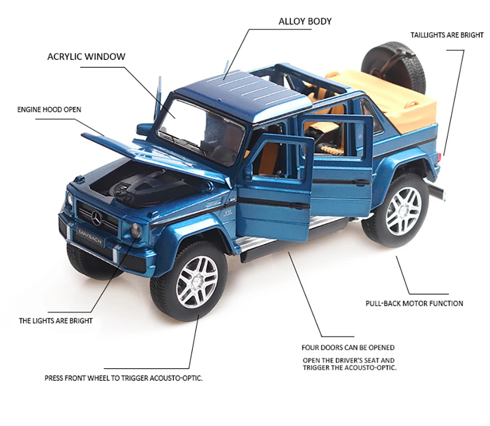 Моделирование Mercedes-Benz Maybach G650 модель машины из сплава звук и свет отступить автомобиль игрушечный автомобиль модели автомобилей модель автомобиля коллекционные машинки модель машины модели машин