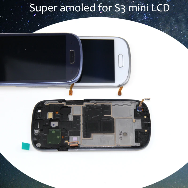 Сменный ЖК-дисплей с сенсорным экраном и рамкой в сборе для Samsung Galaxy S3 Mini i8190 |