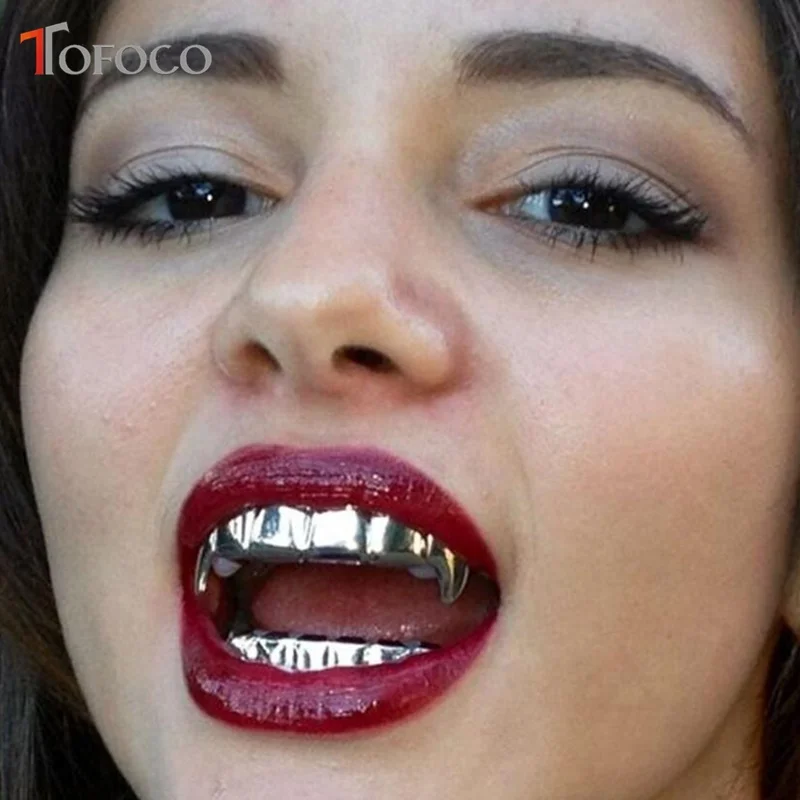 TOFOCO 4 цвета золотые зубы Grillz верхние и нижние грили хип-хоп зуб стоматологический