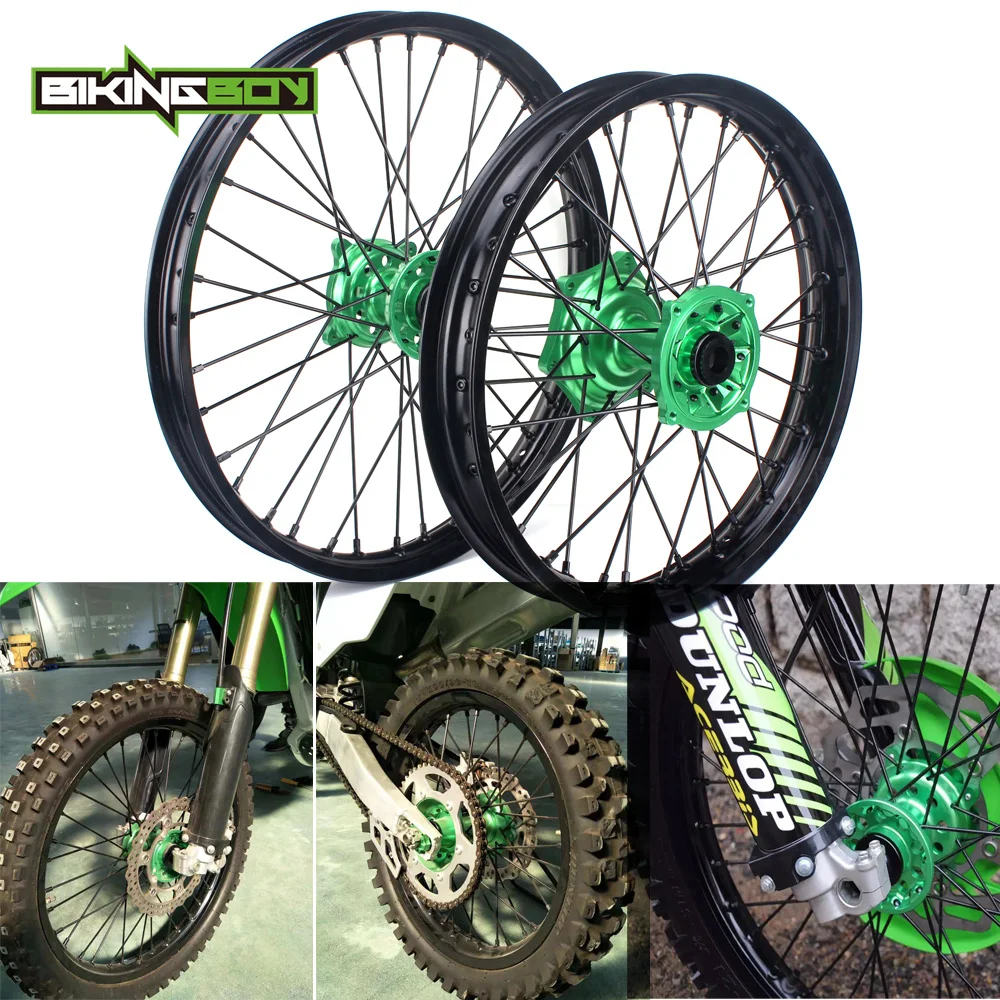 Ступица колеса BIKINGBOY ступица обода 21 &quot19&quot/18 &quotKX250F KX450F 2006 2019 18 17 16 KXF 250 KX F 450 125 KX250