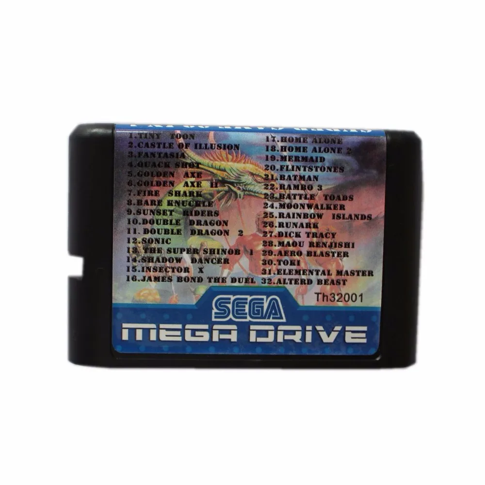 Супер игра 32 в 1 16 бит MD игровая карта для Sega Mega Drive Genesis | Электроника