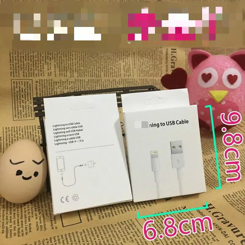 Оптовая Продажа Дешевая Розничная коробка для 8 Pin IOS 11 USB кабель со шнуром iPhone 7 6 6s 5