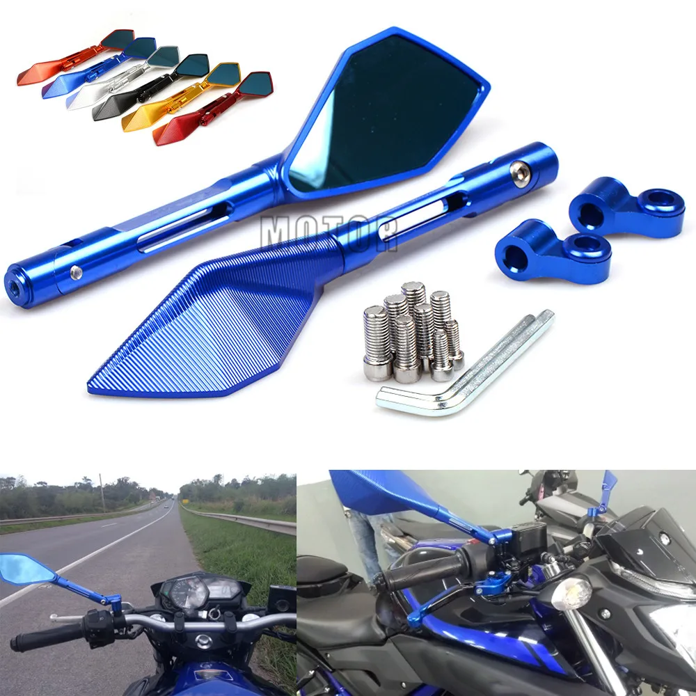 Универсальные мотоциклетные зеркала заднего вида с ЧПУ для Yamaha YZF R3 R1 FZ6 MT09 MT07 XJR 1300