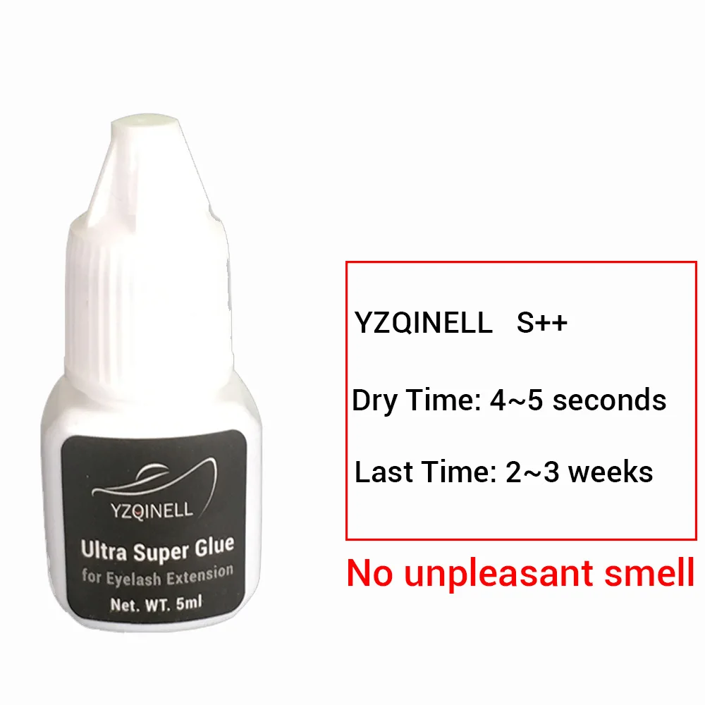 S Plus Plus No Smell 5 мл клей для наращивания ресниц 0,5-1 секунд быстросохнущий клей для ресниц профессиональный клей для ресниц черный клей для удержания 4-6 недель - Цвет: S Plus Plus No Smell