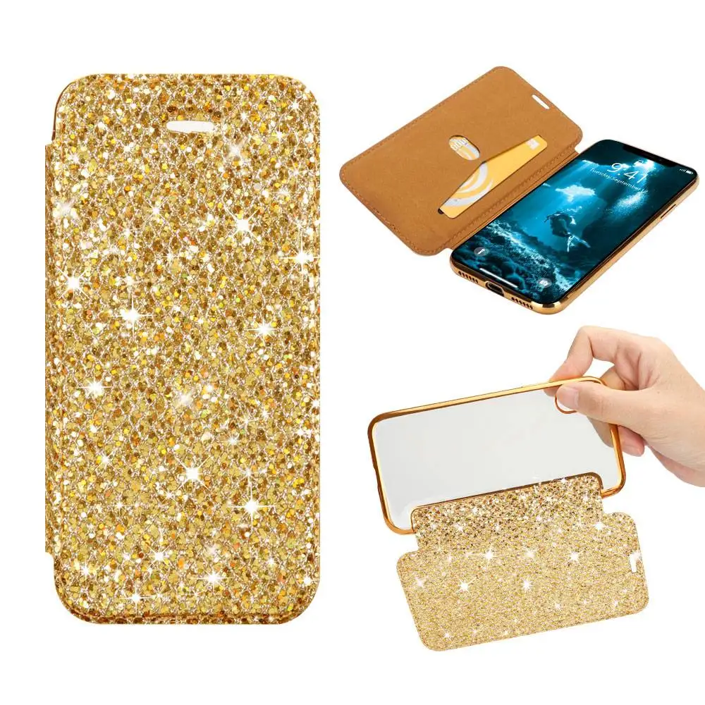 KISSCASE модный кожаный чехол книжка с бриллиантами для Samsung S8 S9 Plus S10 S10E Чехлы карт Funda