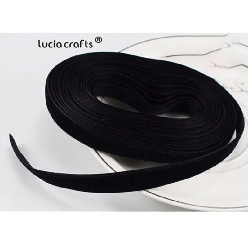 Lucia crafts 3/" 10 мм ширина разноцветные варианты бархатная лента для самодельного украшения одежды аксессуары для одежды(5 ярдов/партия) T0804