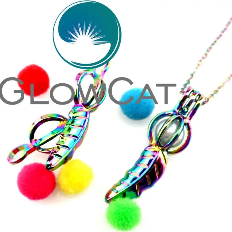 GLOWCAT R-C542 Радуга Цвет листья мяч бусины клетка кулон духи аэрозольный распылитель