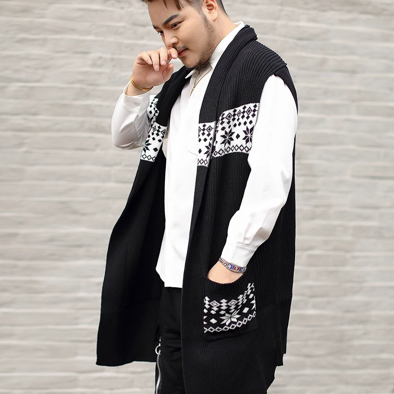 

2018 autumn winter new Men loose casual sweater vest double thicken warm Cardigan Knitting vest plus size XL-5XL 6XL 7XL 8XL