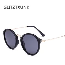Мужские и женские круглые солнцезащитные очки Glitztxunk винтажные