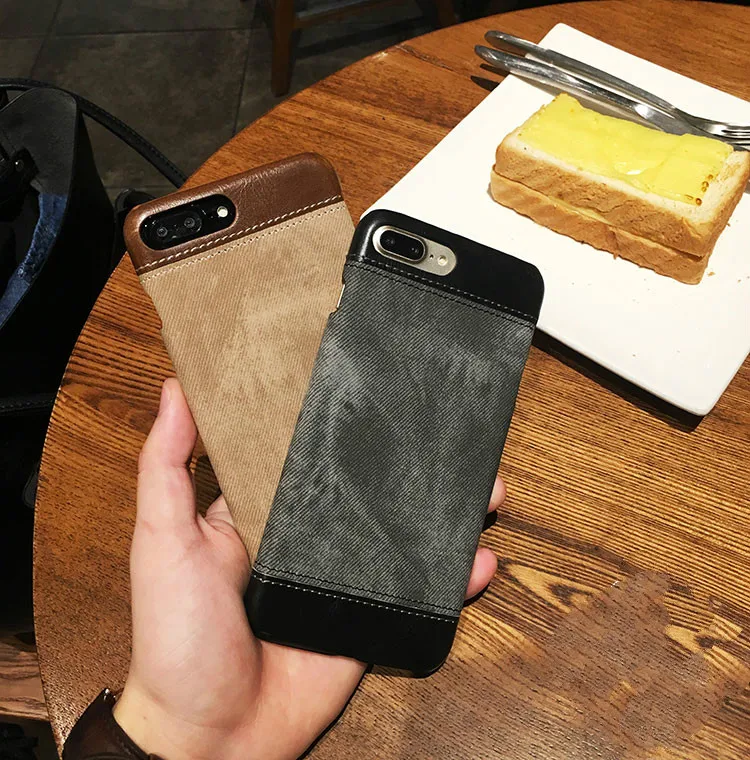 Жесткий чехол, кожаный ковбойский джинсовый стиль для Iphone 5, 5S, se, 6, 6 S, samsung Galaxy S6, S7 Edge, S8 Plus, Note 3, 4, A3, A5, A7, Ретро стиль, новинка