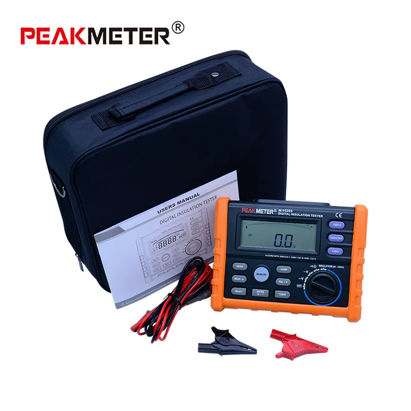 

PEAKMETER Analog and Digital 1000V MS5203 Insulation Resistance Tester megger meter 0.01~10G Ohm with Multimeter