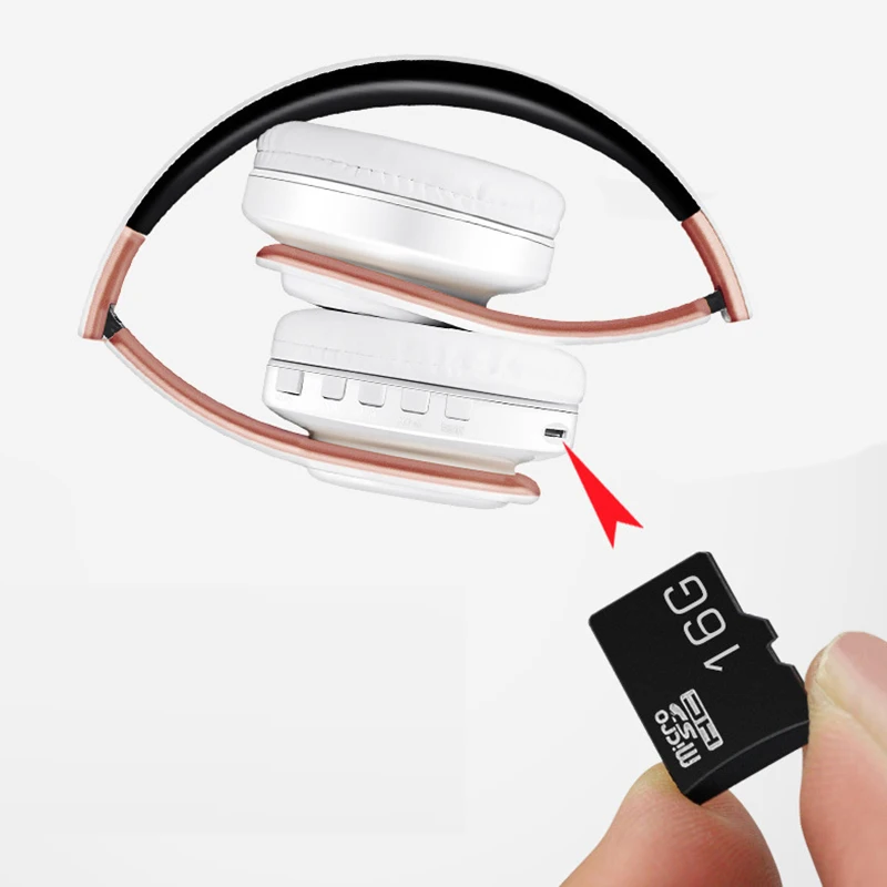 Складные беспроводные Bluetooth наушники с сабвуфером Hi Fi стерео спортивная