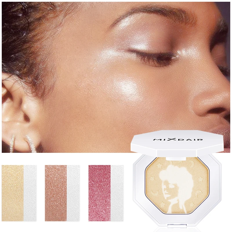 MIXDAIR Shimmer Make Up хайлайтер пудра палитра Набор свечения 2 вида цветов в 1 контур лица