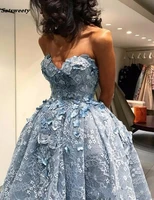 satsweety 2021 fashion highlow lace short elegant light blue off the shoulder ball gown short bridal party prom dress