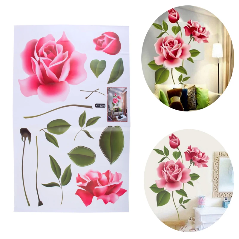 Новые Наклейки Декоратора Maison Романтическая Любовь Розы Съемный 3D Стены Главная