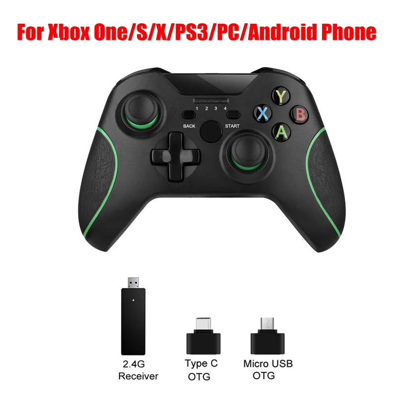 without clip 2,4G беспроводной контроллер для Xbox One консоль для ПК для Android геймпад для смартфона джойстик - Цвет: without clip