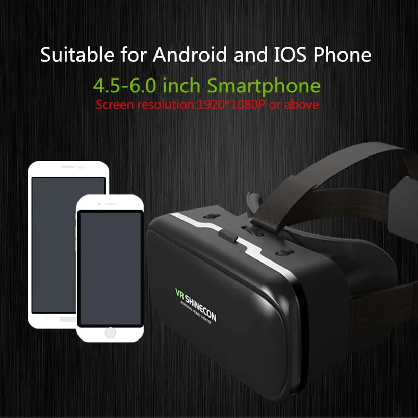 Все новые очки виртуальной реальности Shinecon G04 6 0 VR 3D видео шлем 3d коробка vr для