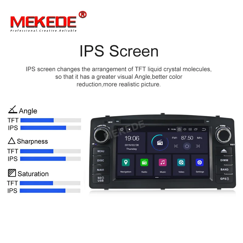 IPS DSP Android 9 0 4 + 64G Автомобильный мультимедийный dvd плеер для Toyota Corolla E120 BYD F3 с gps