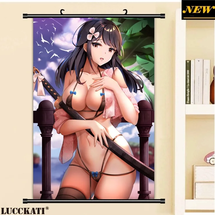 40X60 см Azur Lane Bilan Hangxian игры бикини верблюжий палец loli мультфильм аниме стены