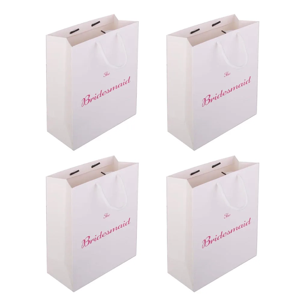 Pack of 4 The Bridesmaid Printed Paper Favour Gift Bag with Handle Festive Party Supplies | Дом и сад