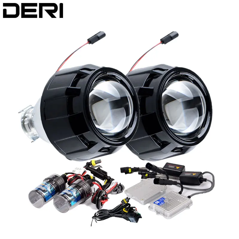 2 5 дюймов черные HID линзы проектора bi Xenon Retrofit Kit 55 Вт AC Быстрый старт Балласт H1