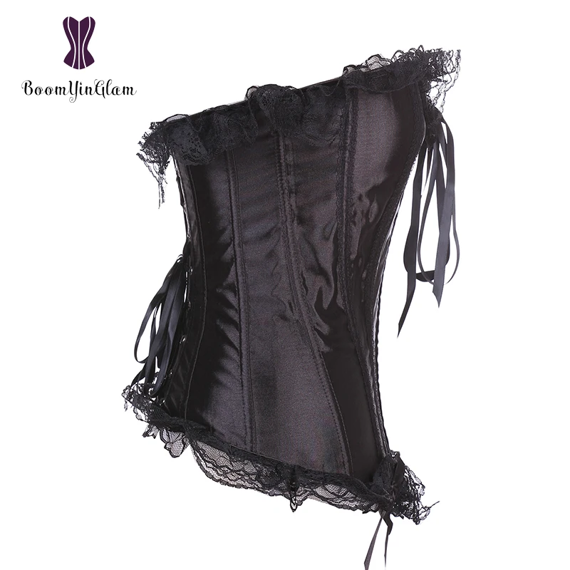 Бесплатная доставка Женский корсет с кружевной отделкой и застежкой на 3 крючка