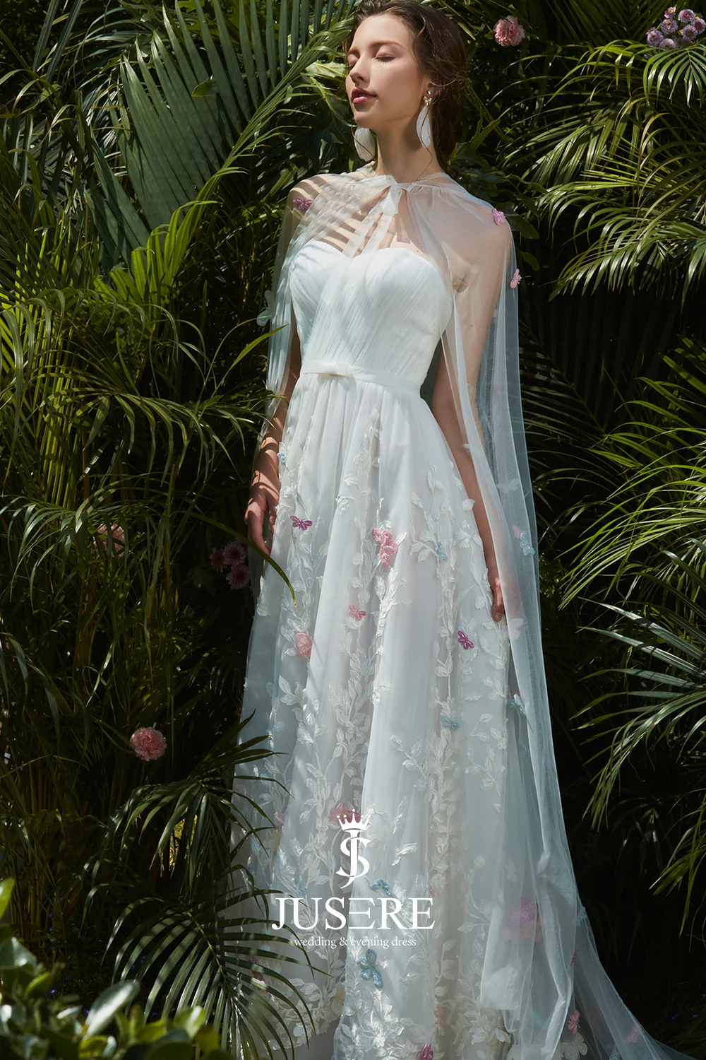 

Vestido De Noiva 2019 Sweetheat Bridal Ball Gowns Sleeveless Wedding Dresses With Cape Lace Appliques Body robe