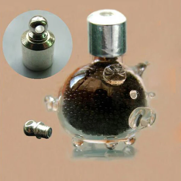 

6MM Clear Pig With Screw Cap Rice Pendant Vial Glass Vial Pendant tiny vial charms necklace pendant