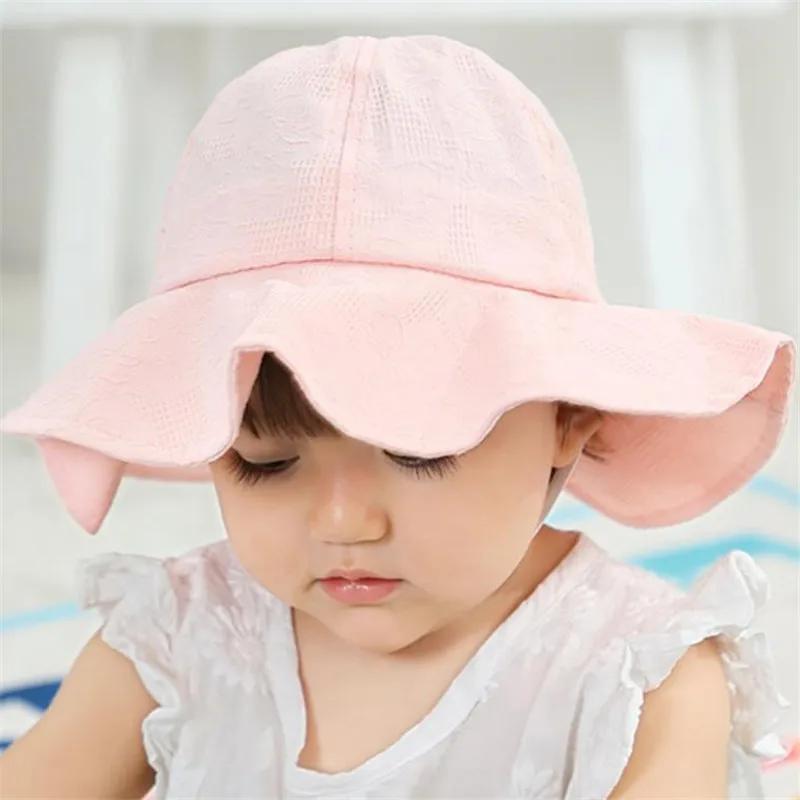 New Baby Summer Hat Outdoor Girl Sun with Bowknot Cotton Caps Children Beach Big Brim Kids Bucket Cap | Детская одежда и обувь