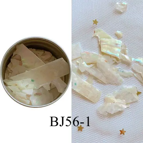 BJ56-1 1Jar перламутровая втирка для ногтей крошечные кусочки раковины камни в металлическая банка тонкие большие части оболочки перламутровая втирка для ногтей Deco BJ56 - Цвет: BJ56-1