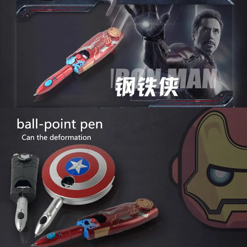 Avengers: Endgame Adjustable Ballpoint Pen Write Captain America Hawkeye IronMan Tony Stark Cosplay Prop Toy Students Gift